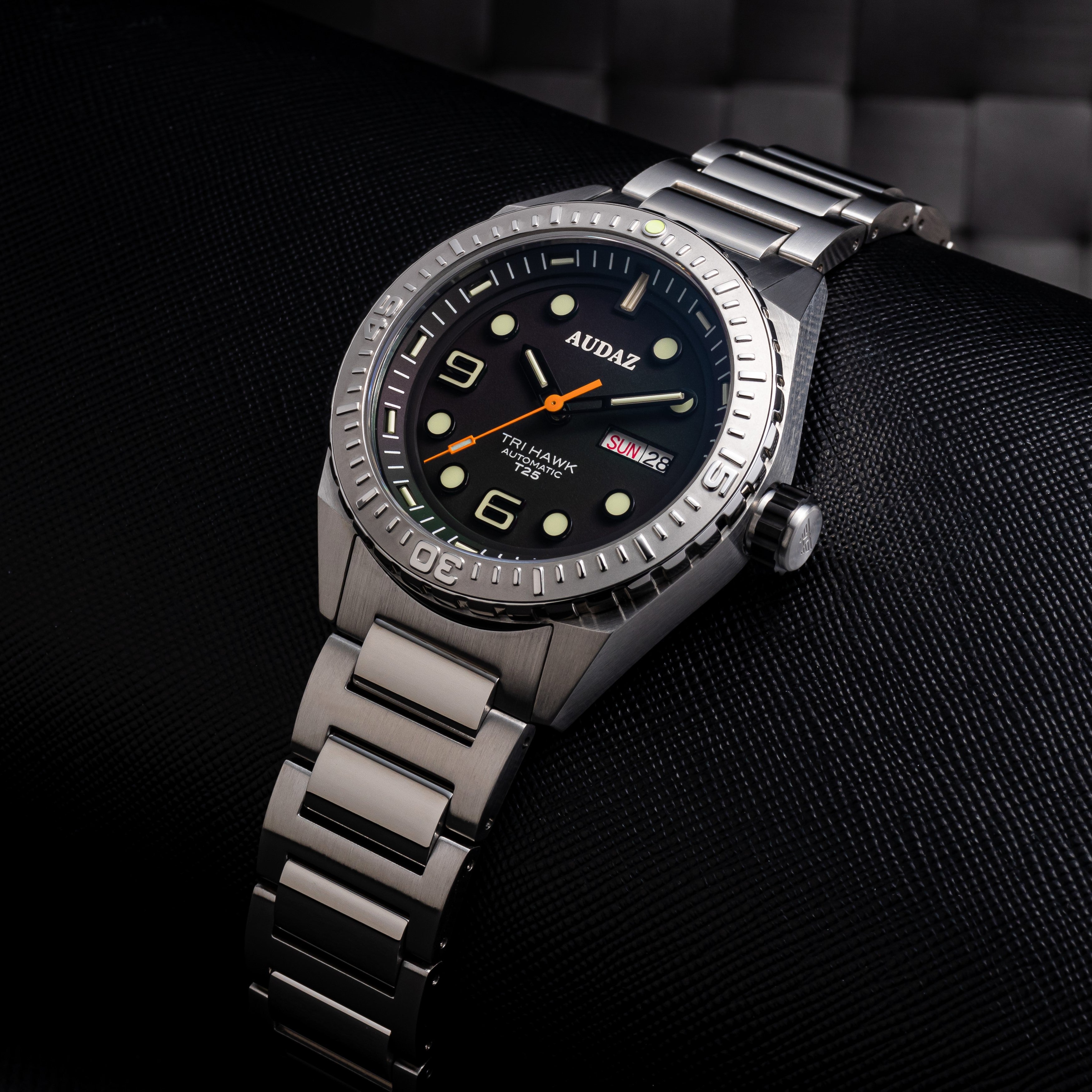 Tri-Hawk Dive Watches I Lume Dials with Tritium Tubes I Automatic 